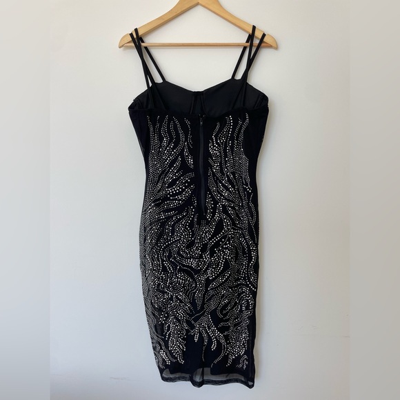Black sheer dress with diamond studs - Picture 3 of 4